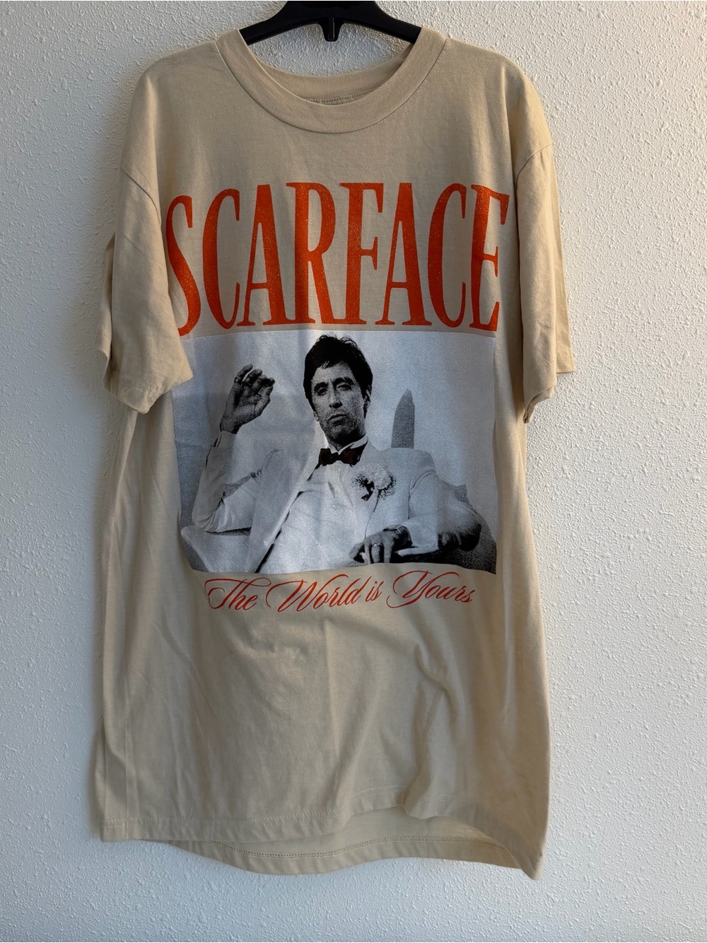 Beige Scarface Graphic Short Sleeve Tee
